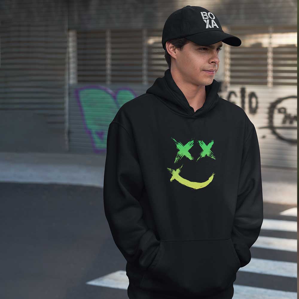 x smiley face hoodie