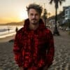 Red Beach Doodle Hoodie