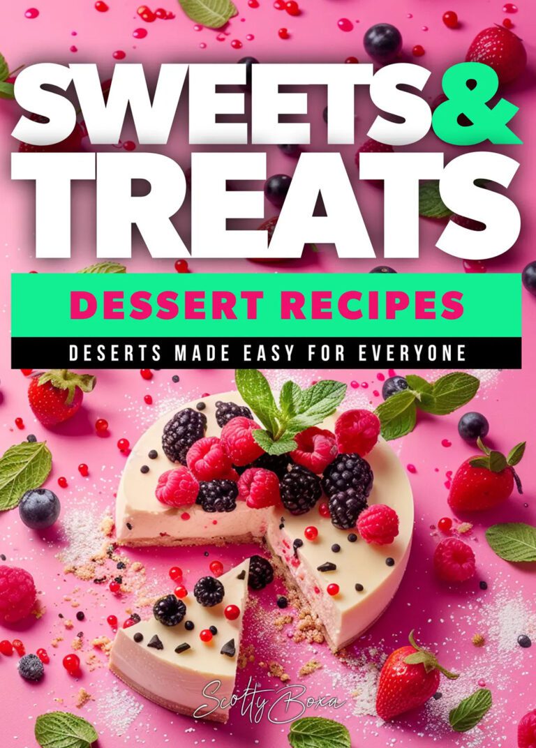 weets & Treats Dessert Recipes book cover by Scotty Boxa, featuring cupcakes and ice cream